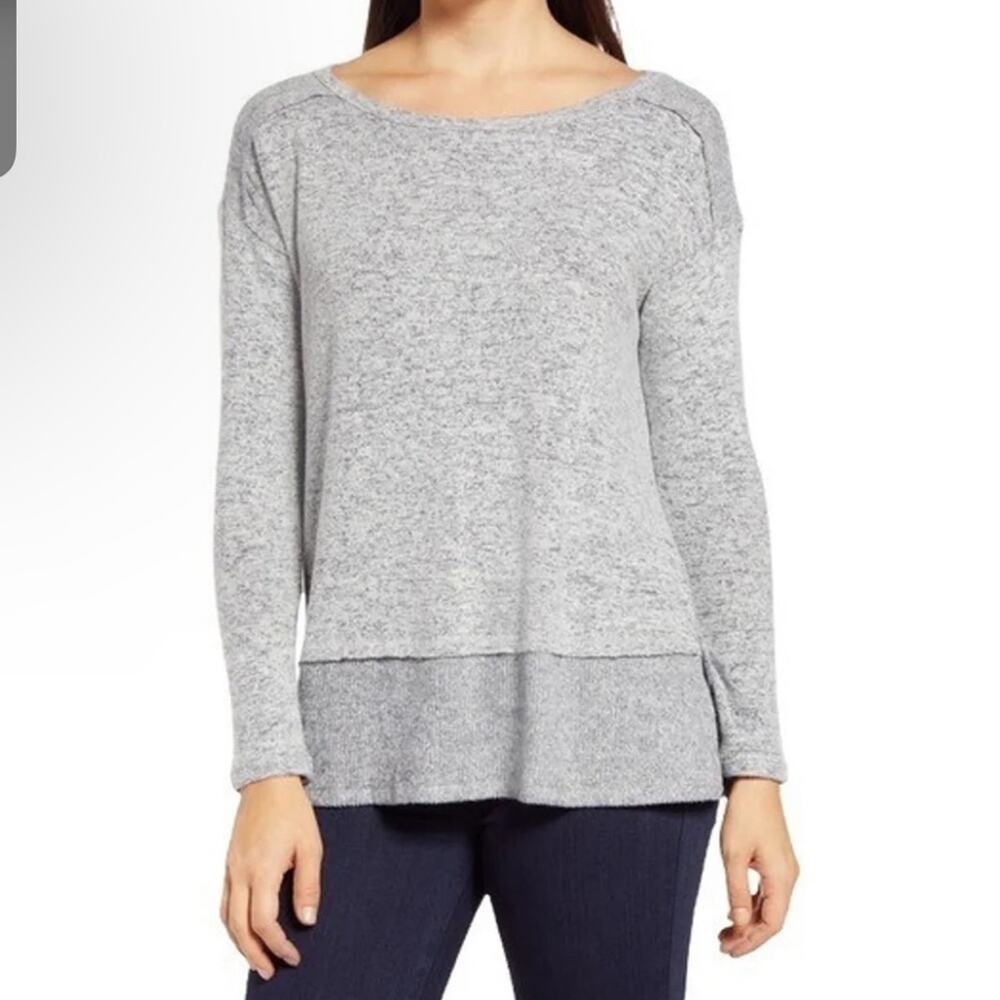 NWT bobeau grey layered sweater -  very oversized